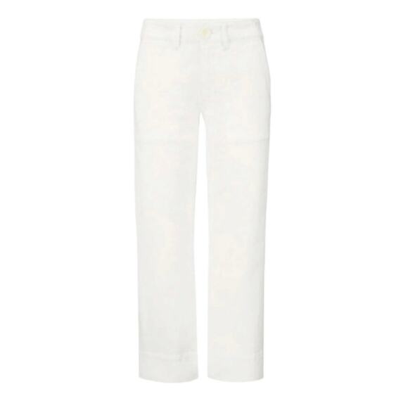 CABI Women's SIZE 2 Lido 5690 White Wide Leg Crop Denim Jeans High Rise Cuff - Picture 6 of 14
